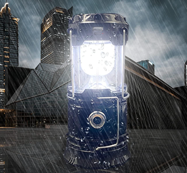 Collapsible Portable LED Camping Lantern Solar Rechargeable Waterproof Flashlight Emergency Light for Outdoor Camping Hiking and Power Outages 4 Pack