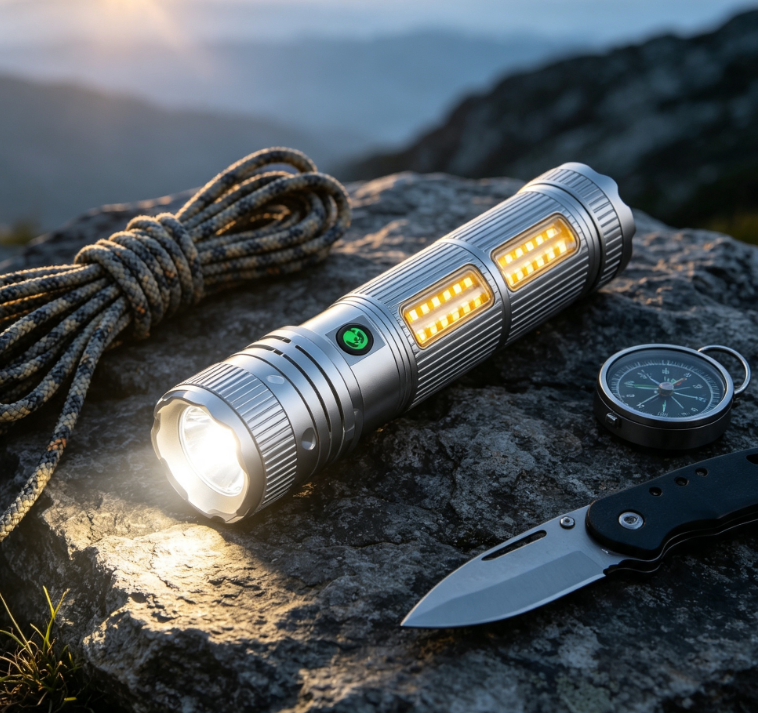 High Brightness Rechargeable Flashlight Multi Mode LED Outdoor Light USB Charging Portable Emergency Lamp for Camping Car and Home