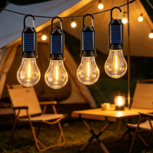 Solar LED Camping Lantern Portable USB Rechargeable Tent Light Hanging Outdoor Emergency Lamp for Home Camping and Power Outages 4 Pack