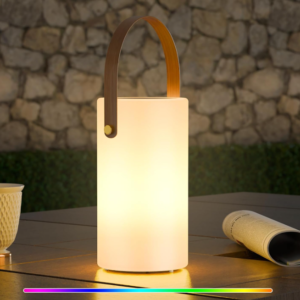 Solar Outdoor Table Lamp Waterproof Portable LED Lantern Rechargeable Wireless Decorative Light for Patio Garden and Camping