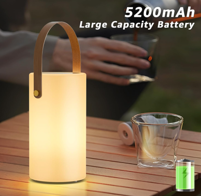Solar Outdoor Table Lamp Portable LED Decorative Lantern Waterproof Rechargeable Cordless Light for Patio Deck and Garden 2 Pack - Image 2