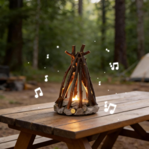 Mini Campfire LED Night Light Portable Rechargeable Decorative Lamp Fake Flame Light for Home Camping and Indoor Decoration