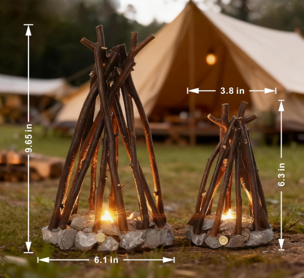 Mini Campfire LED Night Light Portable Rechargeable Decorative Lamp Fake Flame Light for Home Camping and Indoor Decoration - Image 2