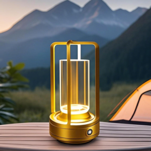 Portable Metal Table Lamp Rechargeable LED Outdoor Light Dimmable Cordless Lantern for Patio Camping Restaurant and Home Decoration