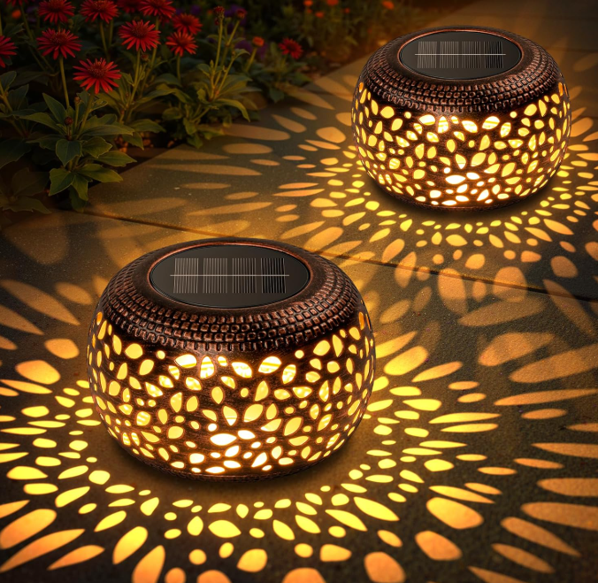 Rechargeable LED Outdoor Camping Table Lamp Dimmable Portable Lantern with Rustic Design Battery Powered Light for Camping Patio and Home Decoration 2 Pack