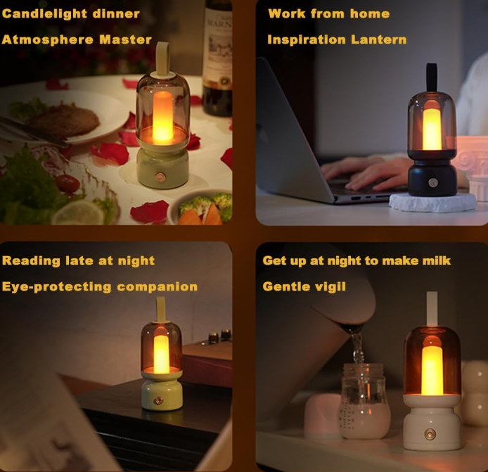 Solar Outdoor Table Lamp Waterproof Rechargeable LED Desk Light with Touch Control Dimmable Modes for Garden Patio Indoor and Outdoor Use 2 Pack - Image 2