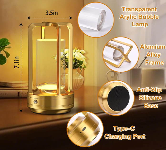 Solar Outdoor Lantern Waterproof Decorative Table Lamp Portable LED Light for Patio Garden Porch Deck and Camping - Image 2