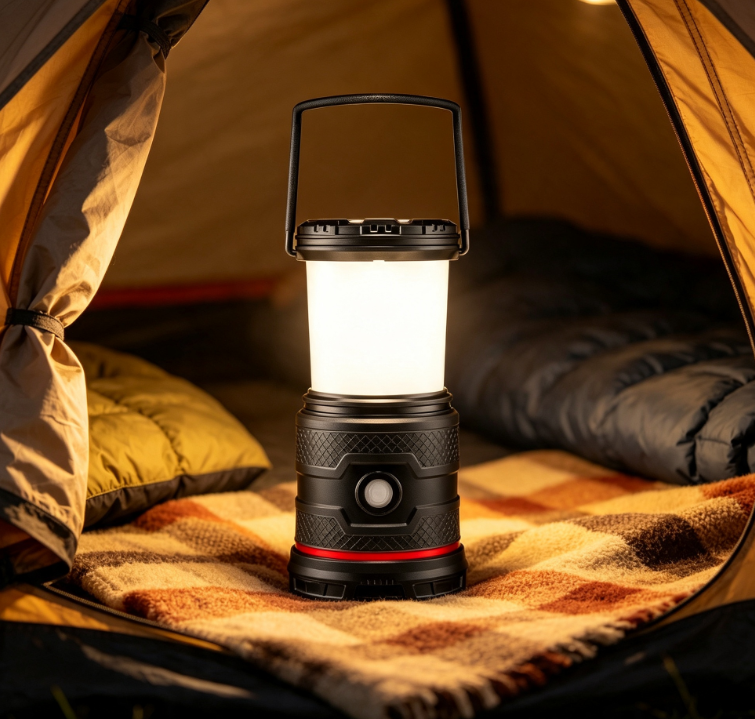Rechargeable LED Emergency Camping Lantern with Warm White Red Light Modes Portable Outdoor Light with Handle for Camping and Home Backup