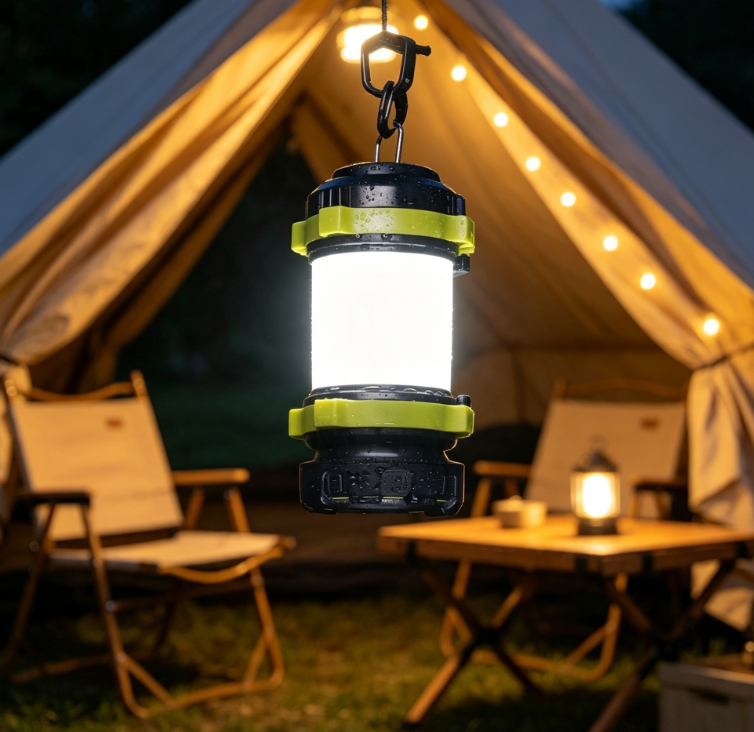 Rechargeable LED Camping Lantern Portable Waterproof Flashlight with Multiple Lighting Modes USB Charging Emergency Outdoor Light 2 Pack - Image 2