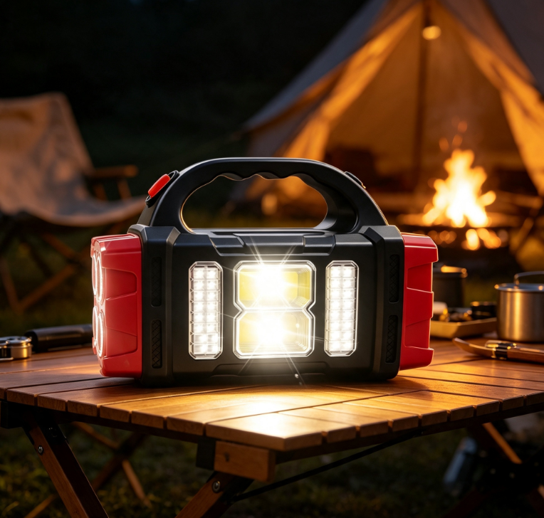 Solar USB Rechargeable Handheld Camping Lantern Portable LED Work Light Outdoor Emergency Flashlight for Hiking and Camping
